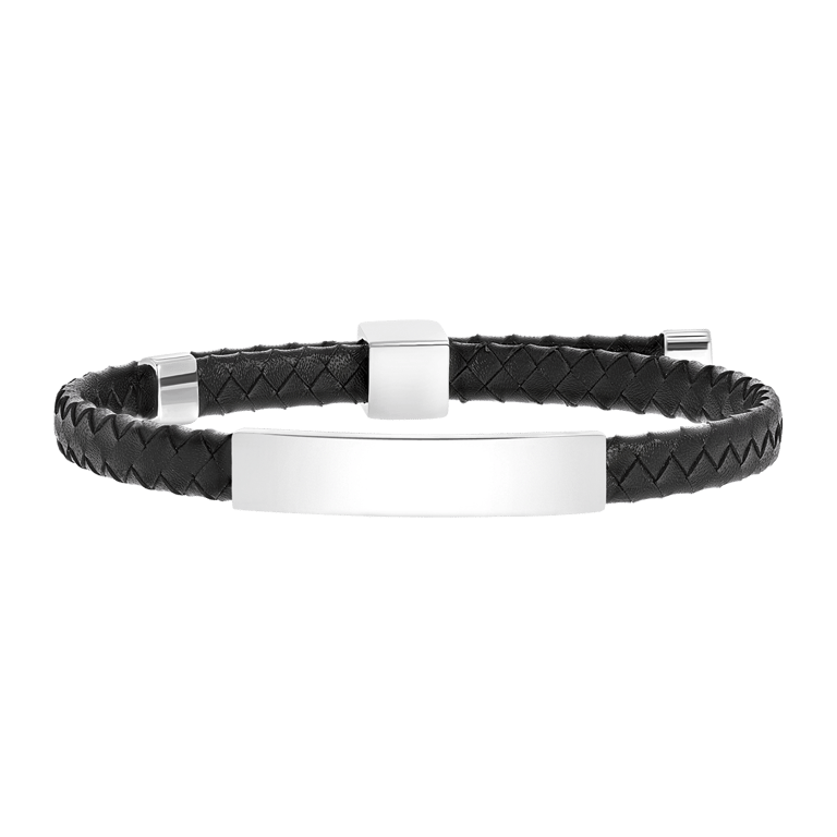 Gerecycleerd stainless steel heren plaatarmband zwart