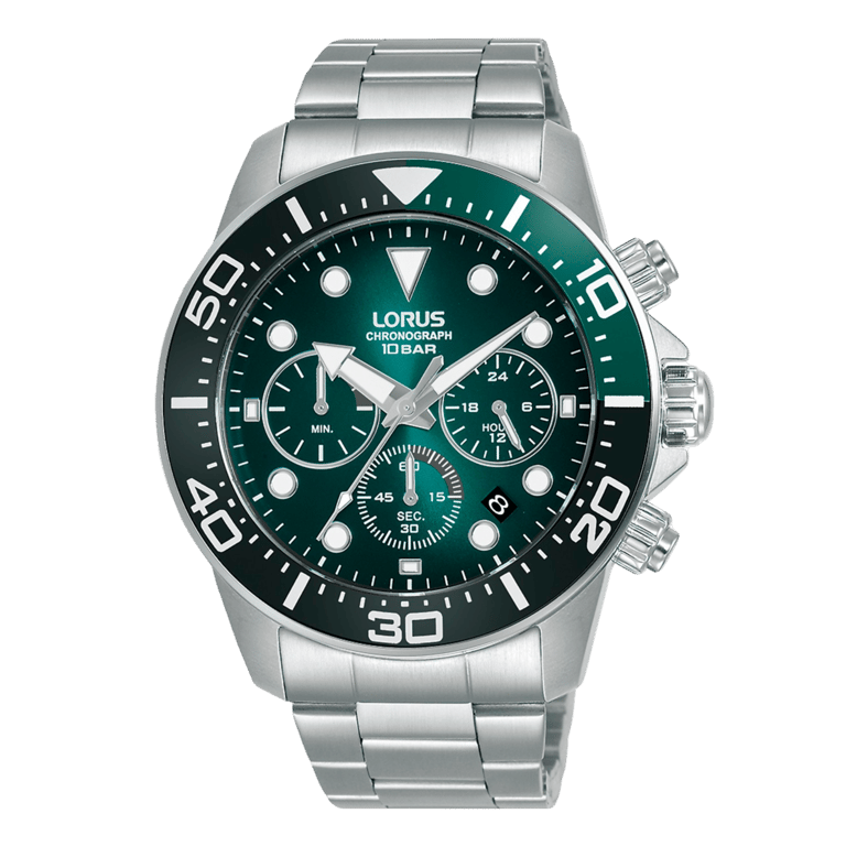 Lorus Chronograf-Armbanduhr, grün, 100 m WD, RT341JX9