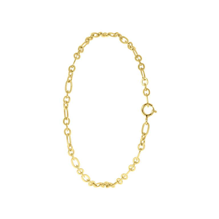 Zilveren goldplated schakelarmband Mix&Match