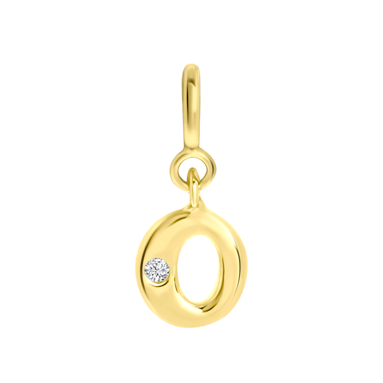 Zilveren goldplated bedel letter Mix&Match