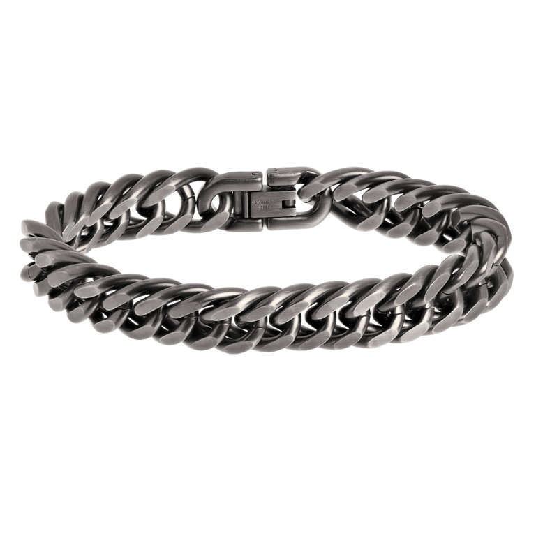 Gerecycled stainless steel herenarmband gourmetschakel