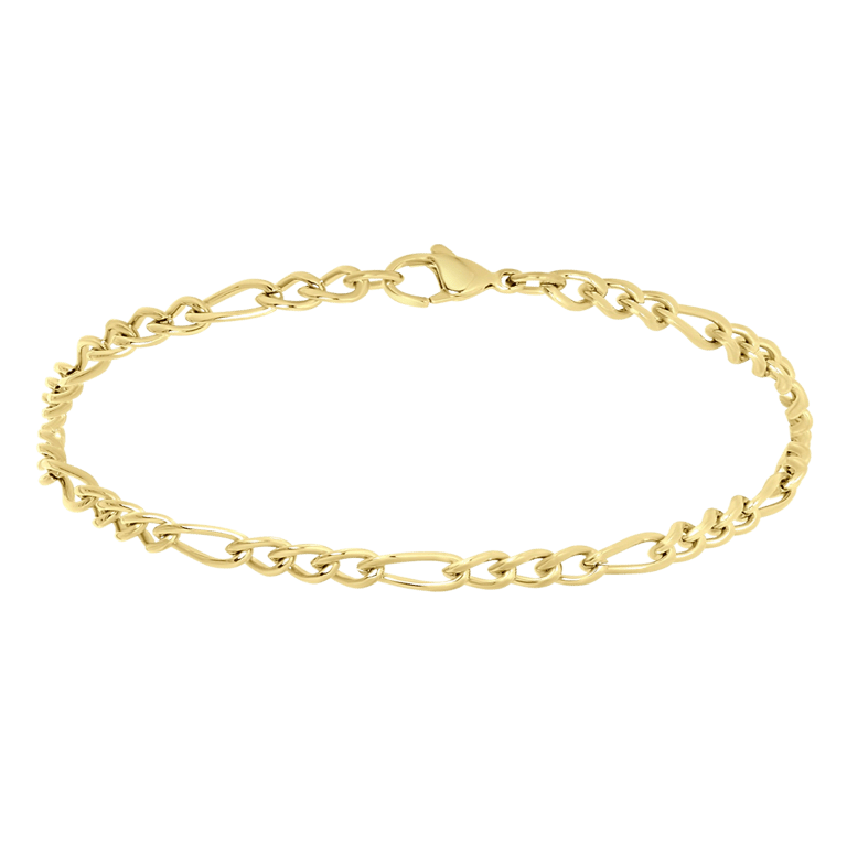 Stainless steel goldplated herenschakelarmband