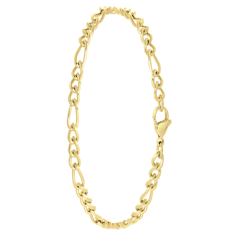 Stalen goldplated herenschakelarmband