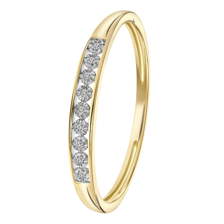 Ring, 750 Gelbgold, mit Diamanten 0,02 ct