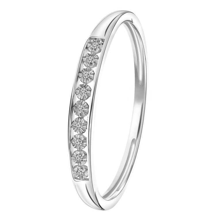 18 Karaat witgouden ring met diamant 0,02ct