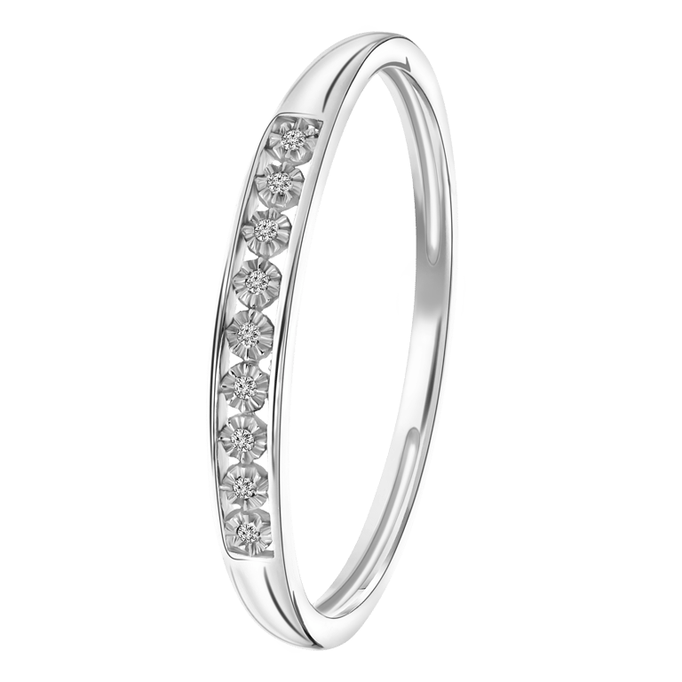 Ring, 750 Weißgold, mit Diamanten 0,02 ct