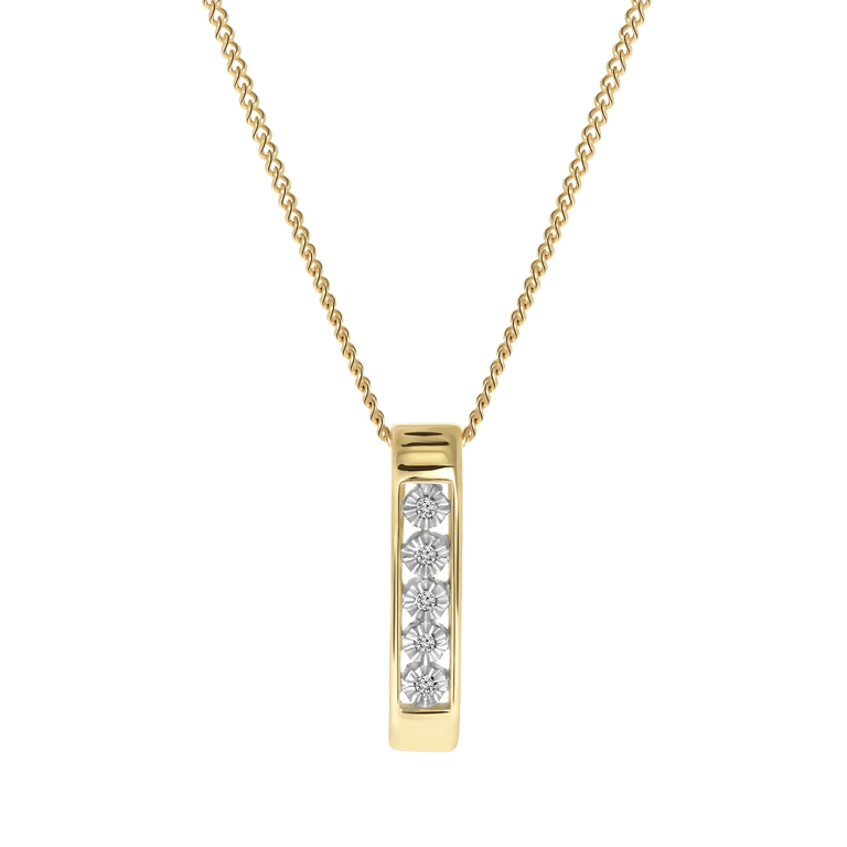 18 Karaat geelgouden ketting met diamant 0,01ct