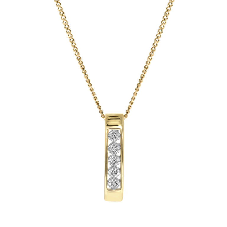 Halskette, 750 Gelbgold, mit Diamant 0,01 ct