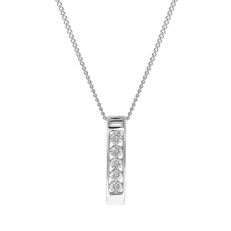 18 Karaat witgouden ketting met diamant 0,01ct