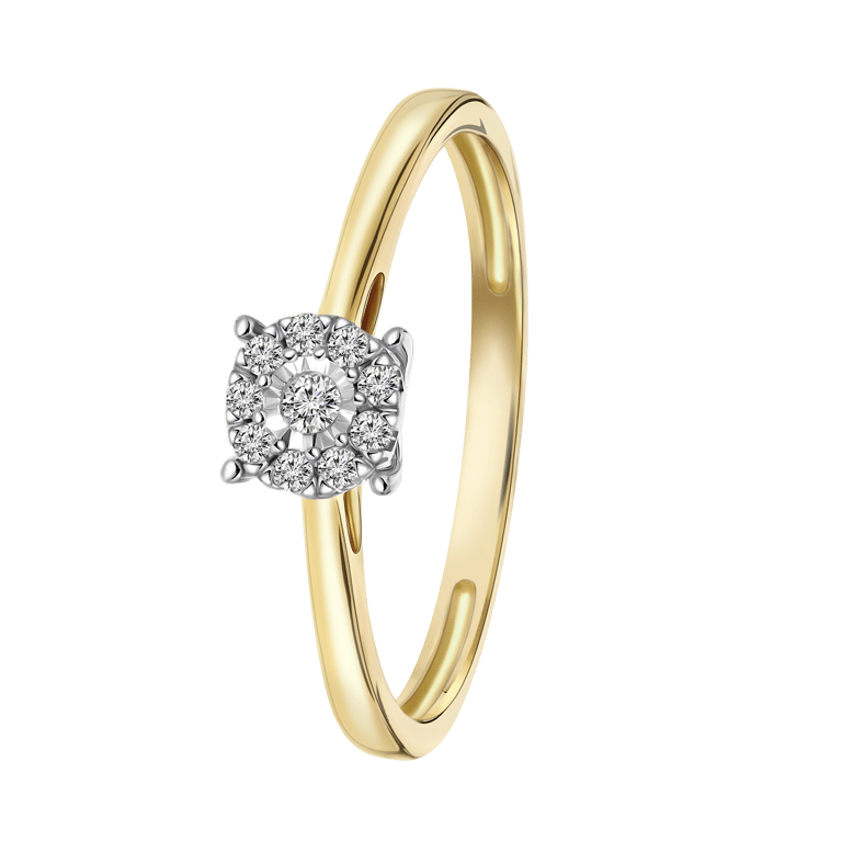Ring, 750 Gelbgold, mit Diamant 0,08 ct