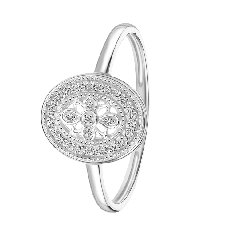 18 Karaat witgouden ring 30 diamanten (0,07ct)