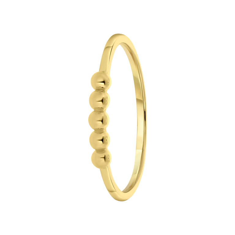 Ring, 925 Silber, vergoldet, Kugel