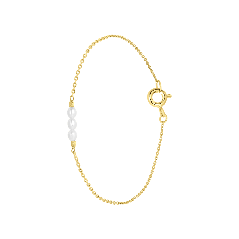 Zilveren goldplated enkelbandje met parel voor dames