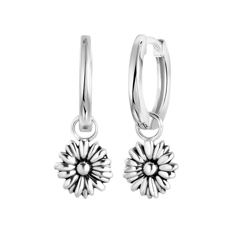 Ohrringe, 925 Silber, Geburtsblume
