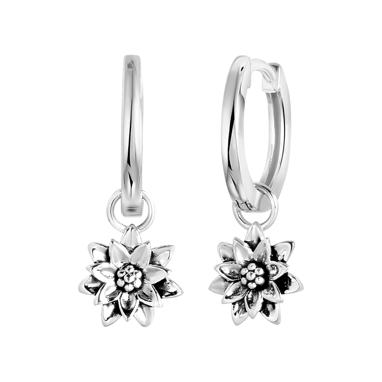 Zilveren oorbellen geboortebloem