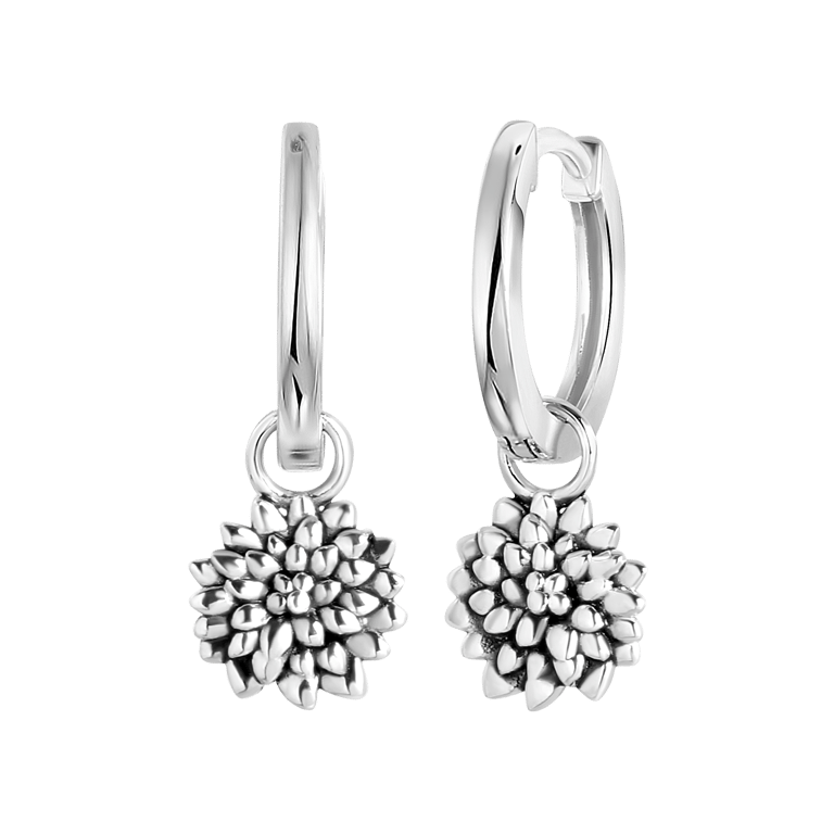 Zilveren oorbellen geboortebloem