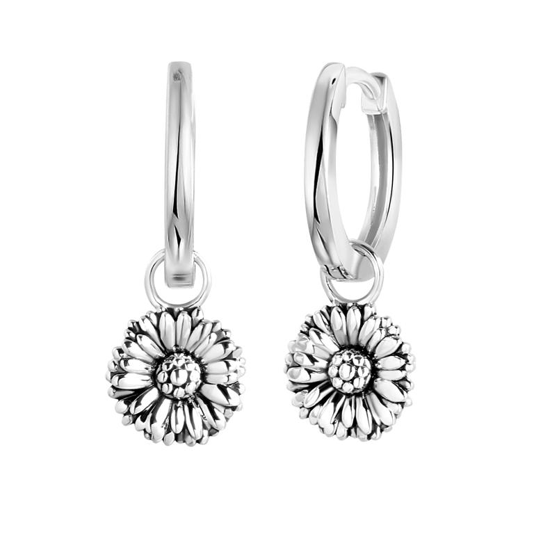 Zilveren oorbellen geboortebloem