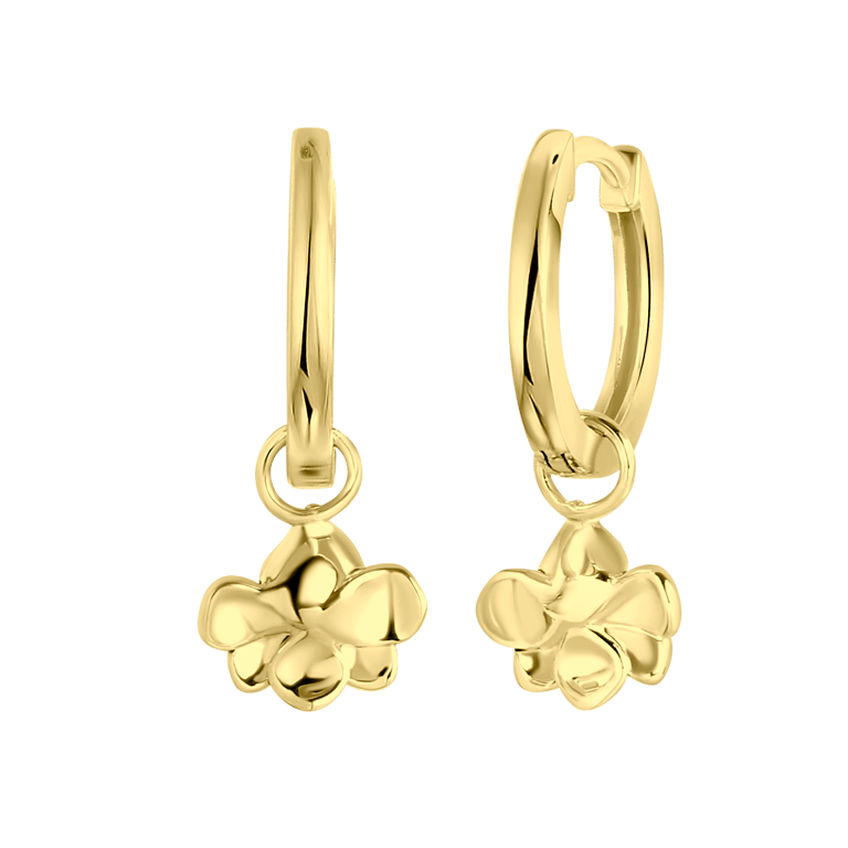 Zilveren goldplated oorbellen geboortebloem