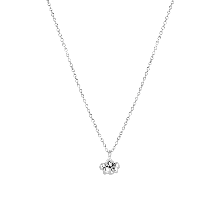 Halskette & Anhänger, 925 Silber, Geburtsblume
