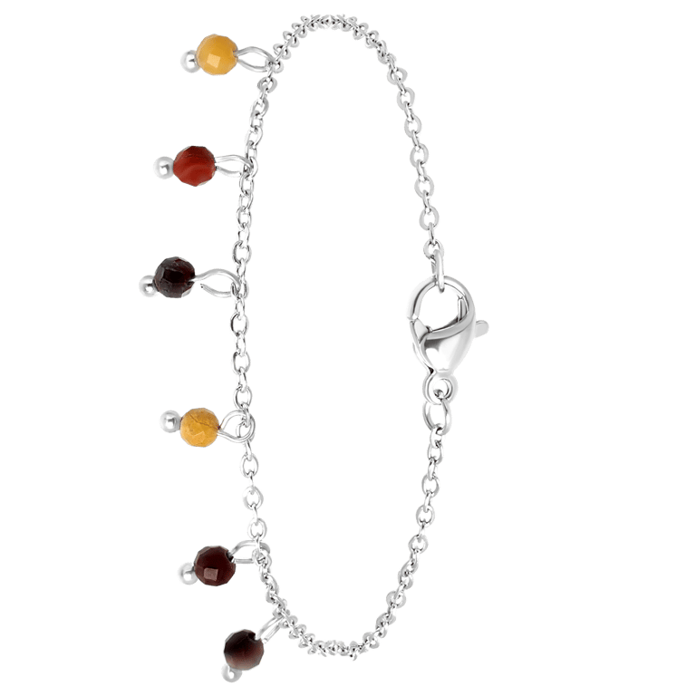 Armband, Edelstahl, mit Perlenanhängern