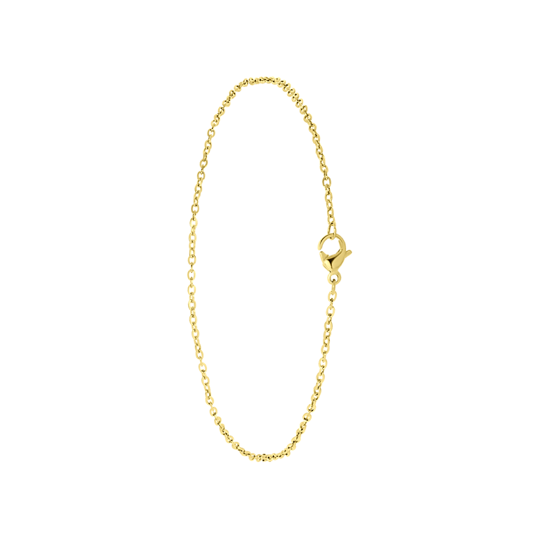 Gerecycleerd stainless steel goldplated armband met fantasie schakel