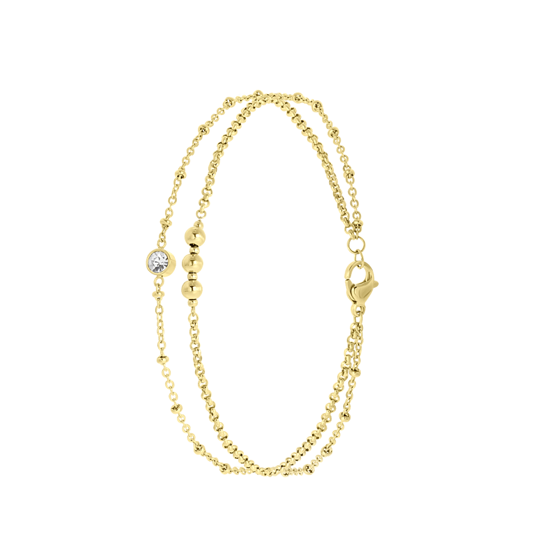 Stalen goldplated enkelbandje voor dames
