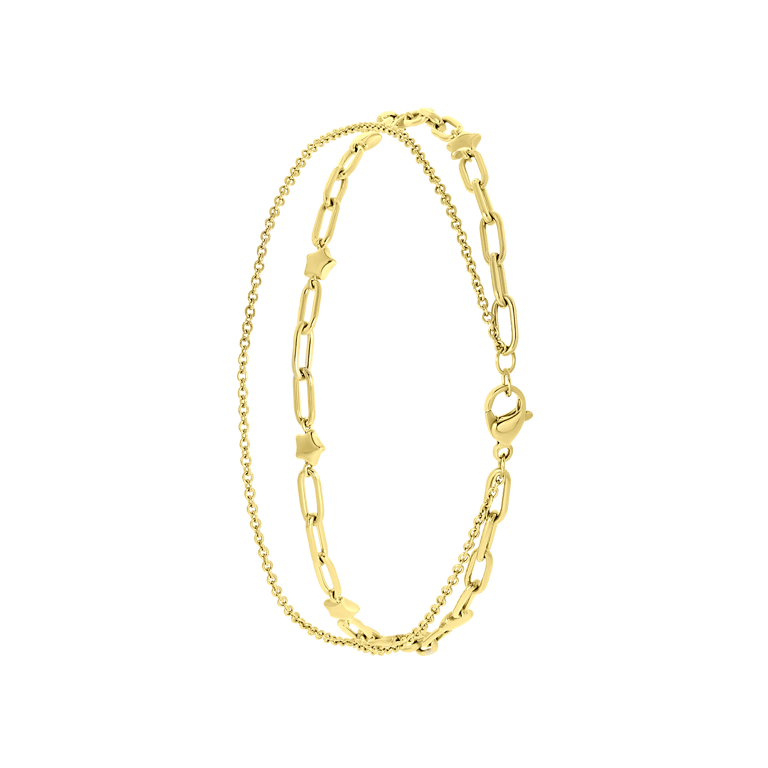 Stalen goldplated enkelbandje  ster voor dames
