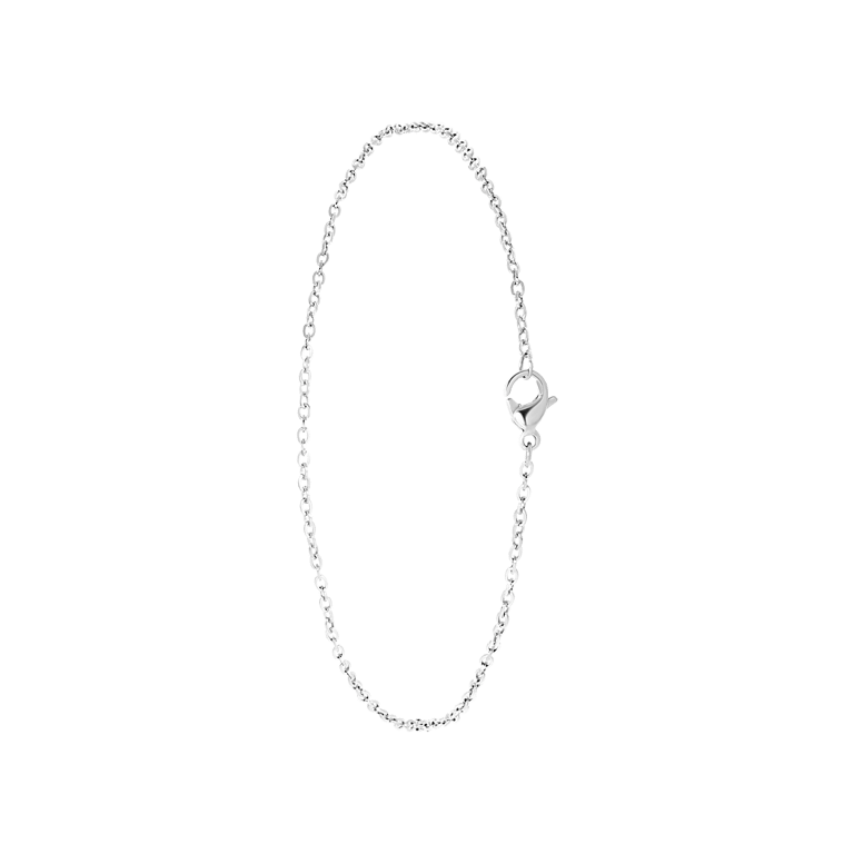 Gerecycled stainless steel enkelband met fantasie schakel