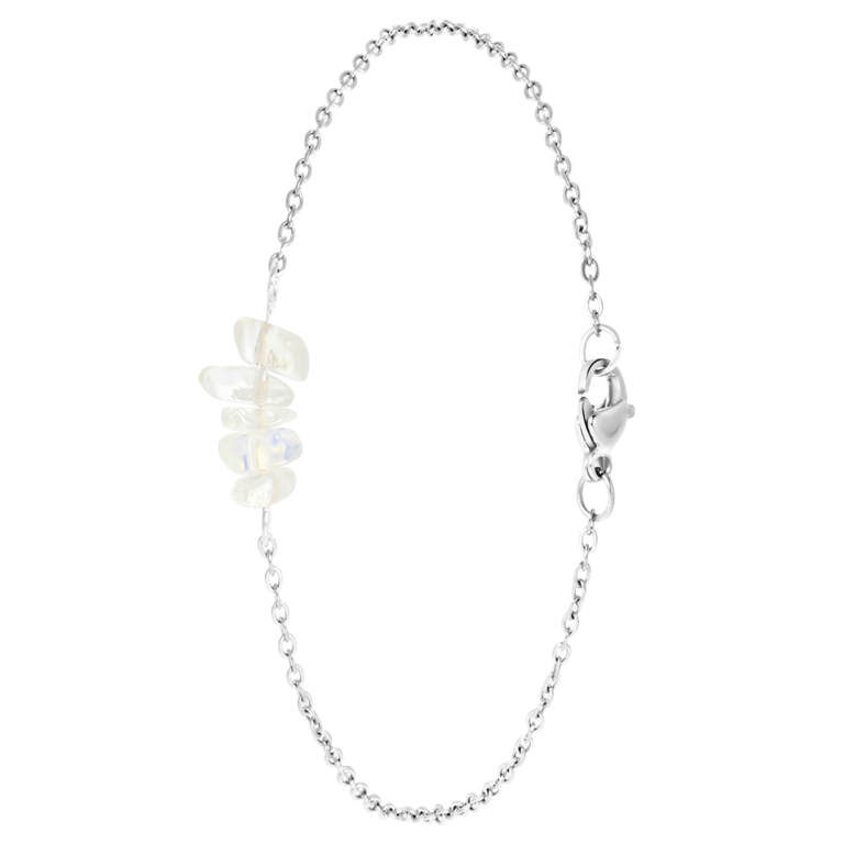 Stalen armband met maansteen