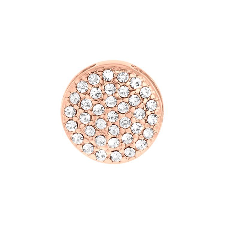 Stainless steel roseplated slider met steentjes