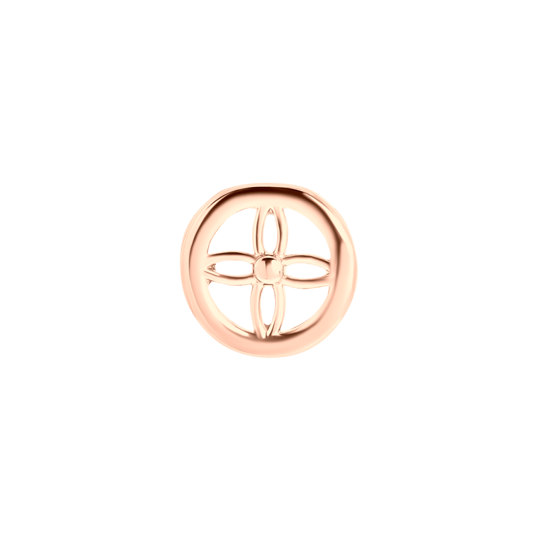 Stainless steel roséplated mesh slider hart voor dames