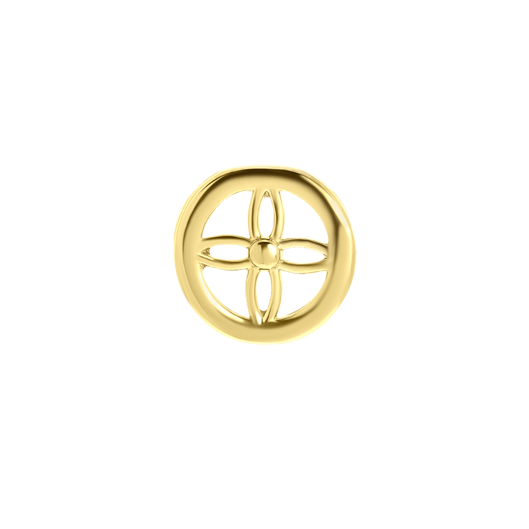 Stainless steel goldplated slider open bloem