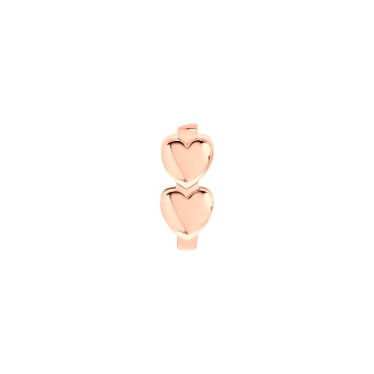 Stalen roséplated mesh slider hart voor dames