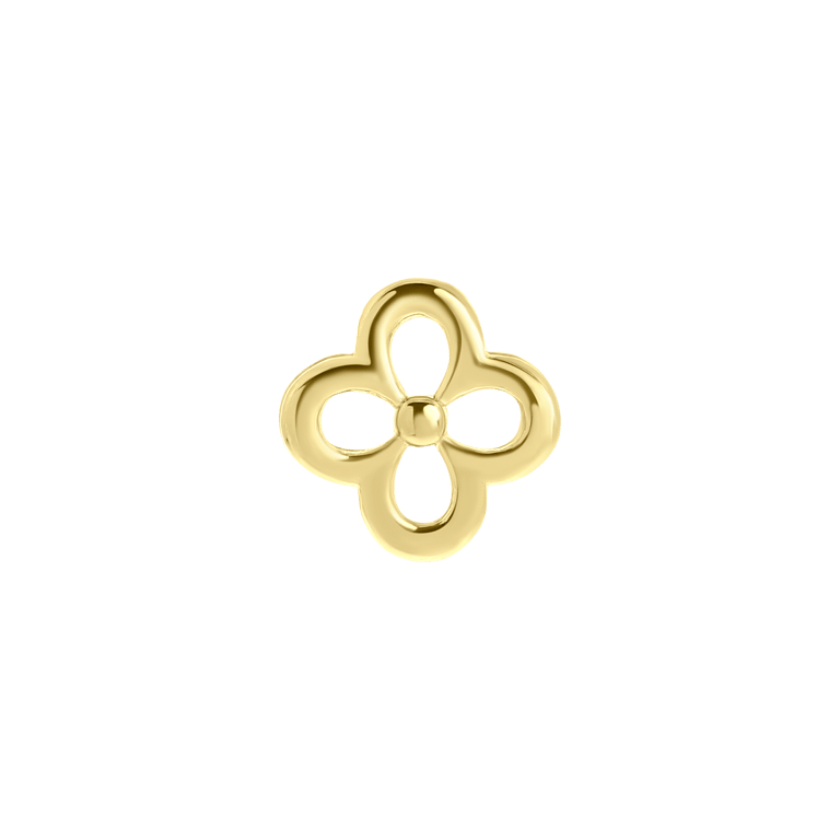 Schiebeverschluss, Edelstahl, vergoldet, Blume