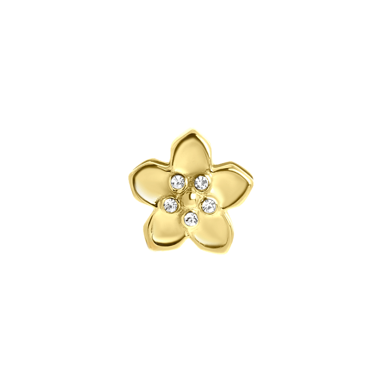Schiebeverschluss, Edelstahl, vergoldet, Blume