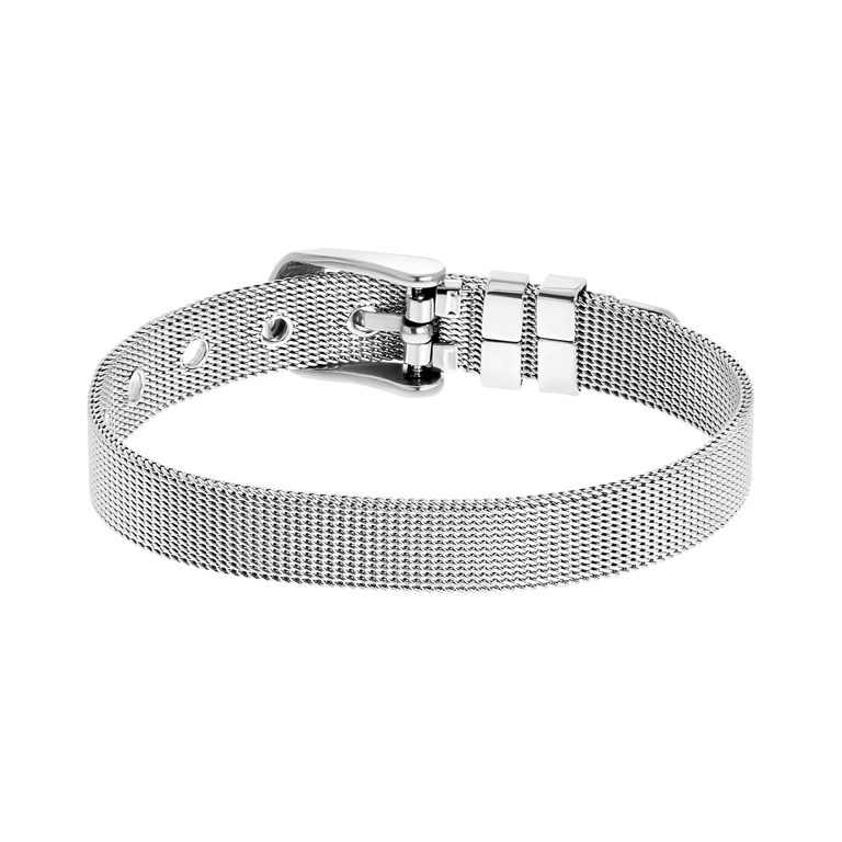 Stalen mesh armband met riemsluiting