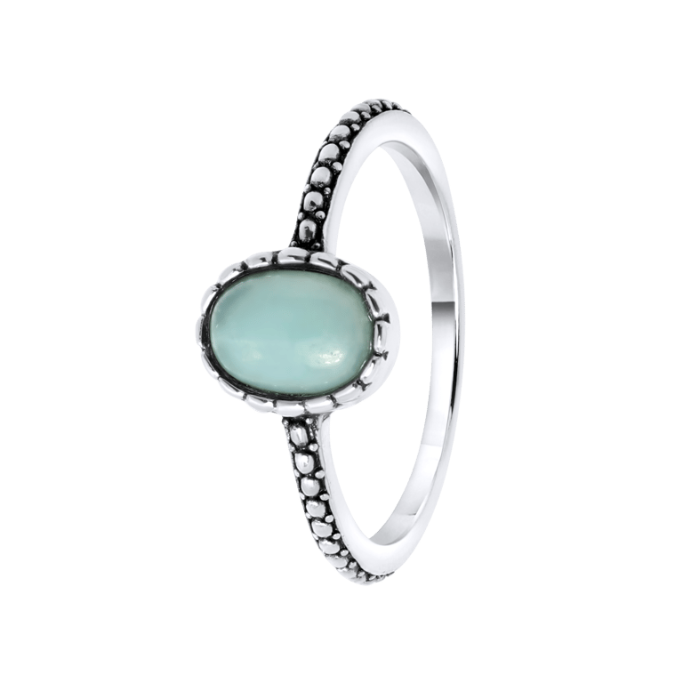 Ring, 925 Silber, mit Edelstein, Amazonit