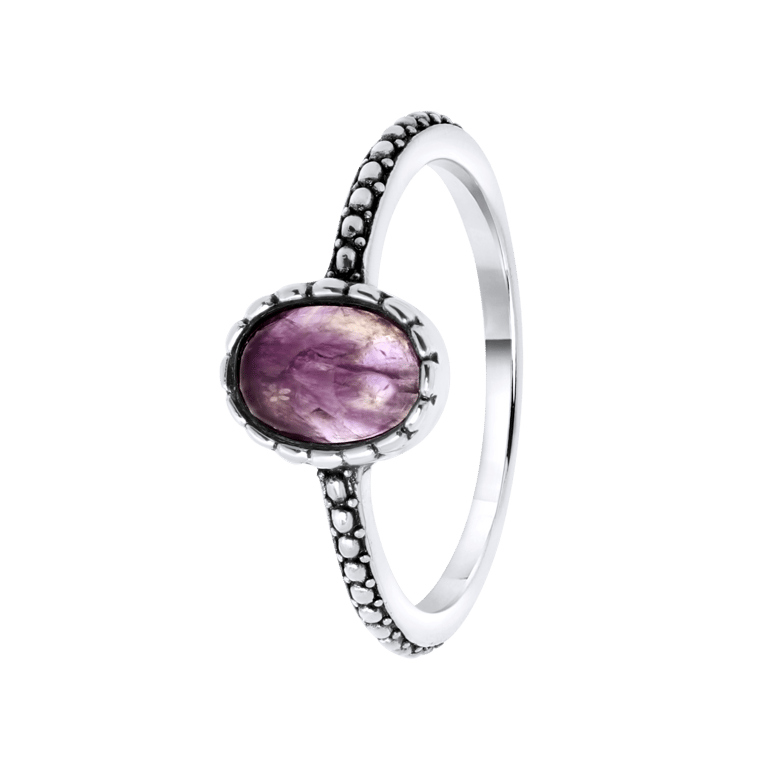 Ring, 925 Silber, mit Edelstein, Amethyst
