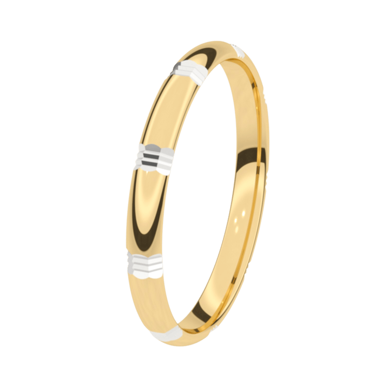 14K bicolor gouden trouwring Heren 2,5mm Hortensia