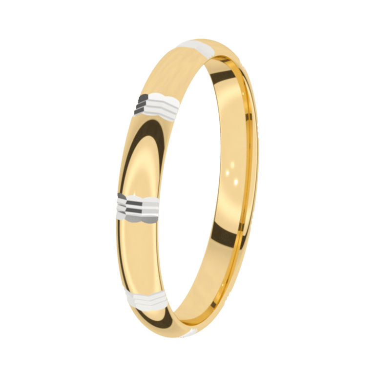 14K bicolor gouden trouwring Dames 3mm Hortensia