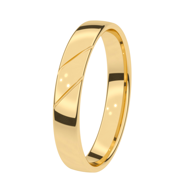 Trauring für Damen, 375 Gelbgold, 4 mm, Jasmin