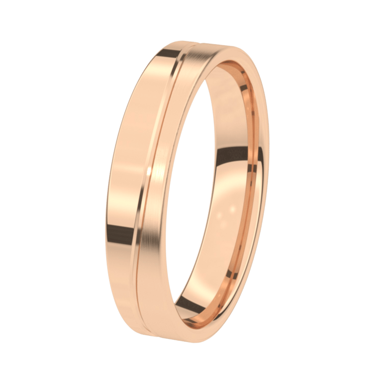 Trauring für Damen, 585 Rotgold, 4,5 mm, Lobelia