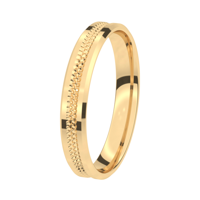 Trauring für Herren, 585 Gelbgold, 3,5 mm, Viola