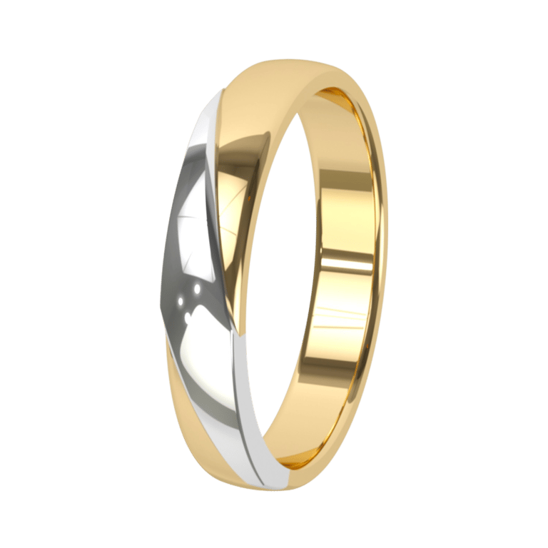9K bicolor trouwring Dames 4mm Cyclaam