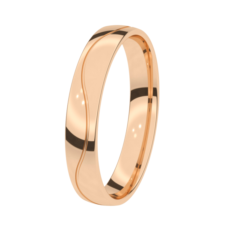 Trauring für Damen, 585 Rotgold, 4 mm, Mimosa