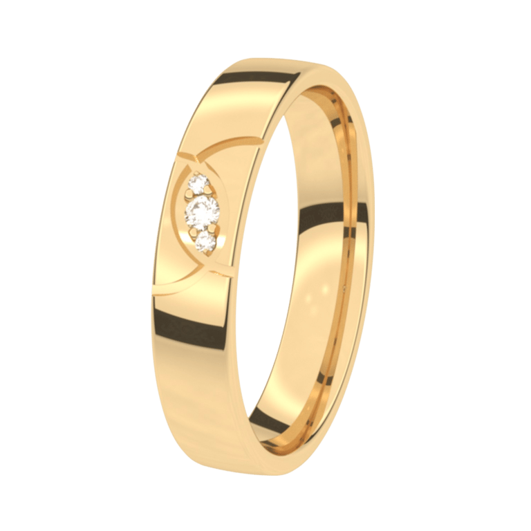 14K geelgouden trouwring diamant 4mm Rozemarijn