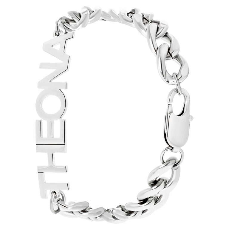 Stainless steel naamarmband gourmetschakel