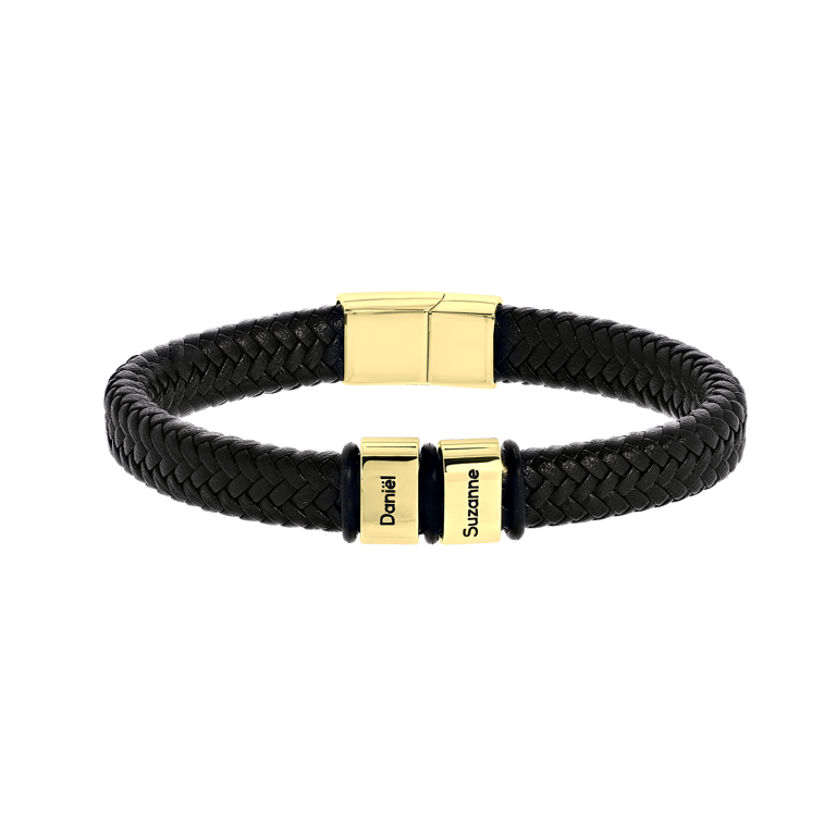 Stalen goldplated herenarmband