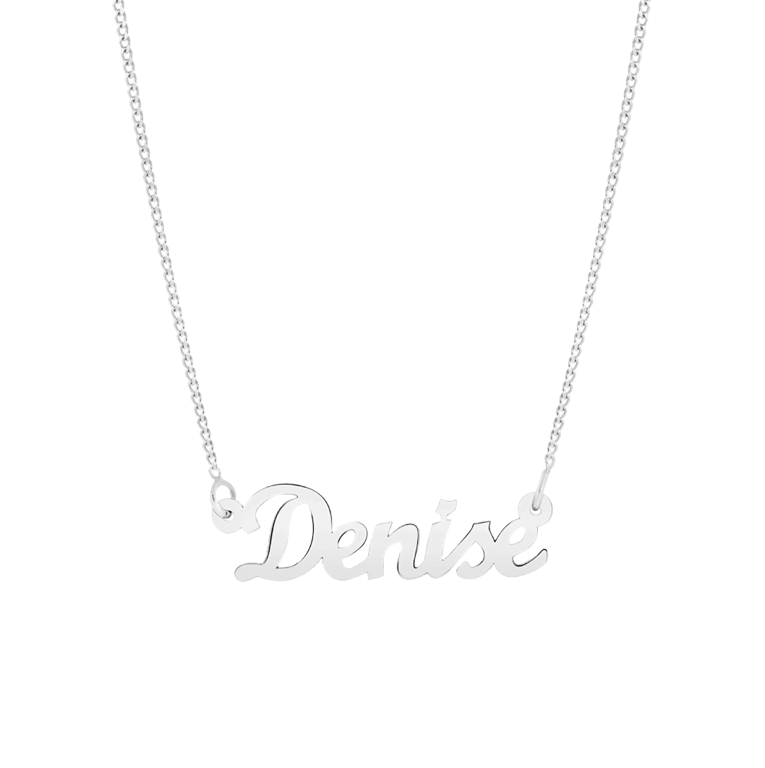 Elora gerecycled zilver gerecycled zilveren naamketting voor dames