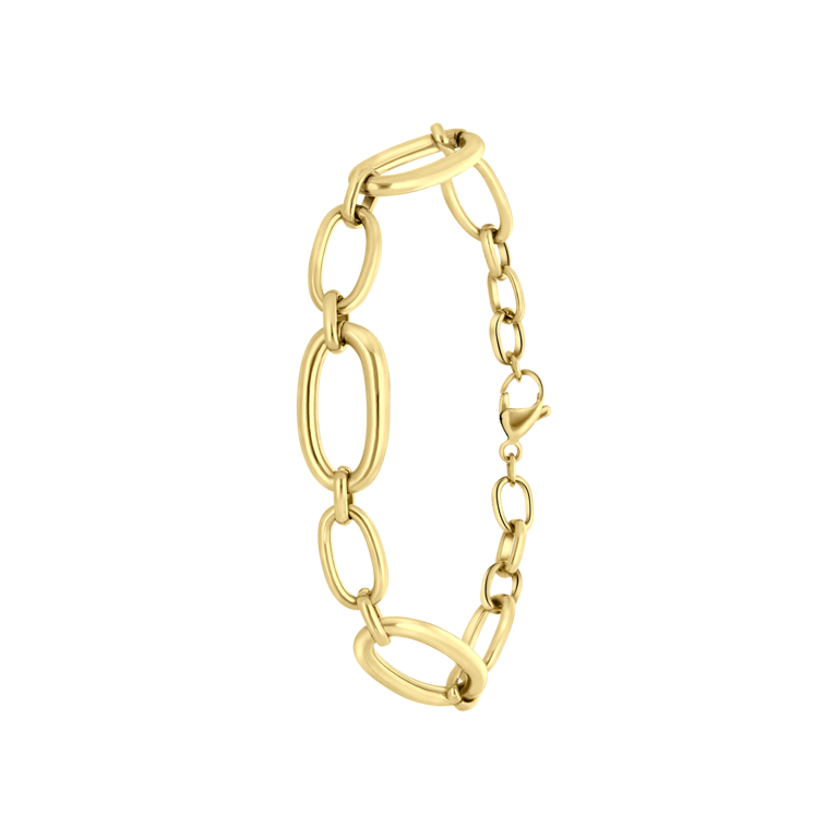 Stalen goldplated fantasiearmband voor dames